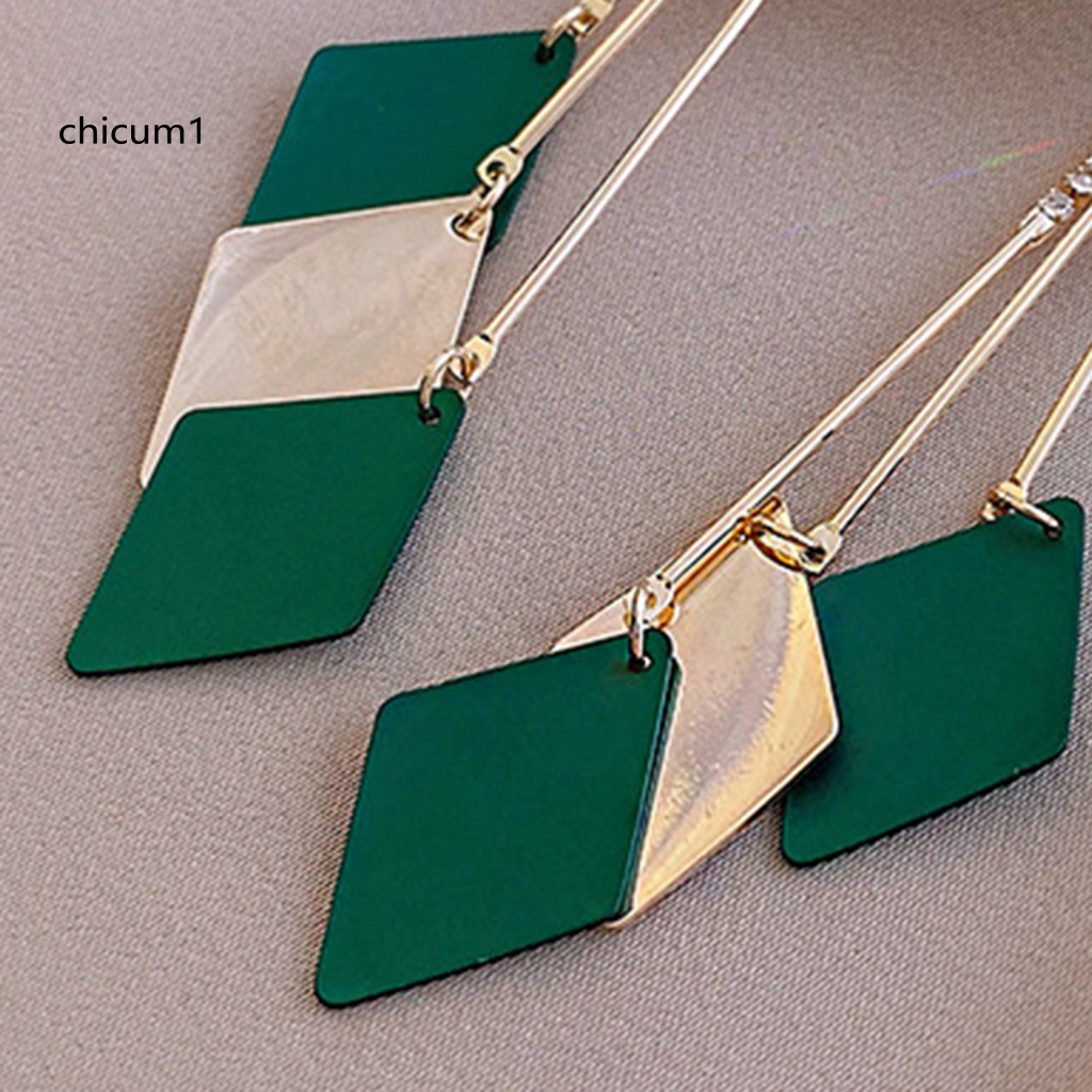 1 Cặp Bông Tai Tua Rua Đính Đá Màu Sắc Tương Phản Phong Cách Bohemian