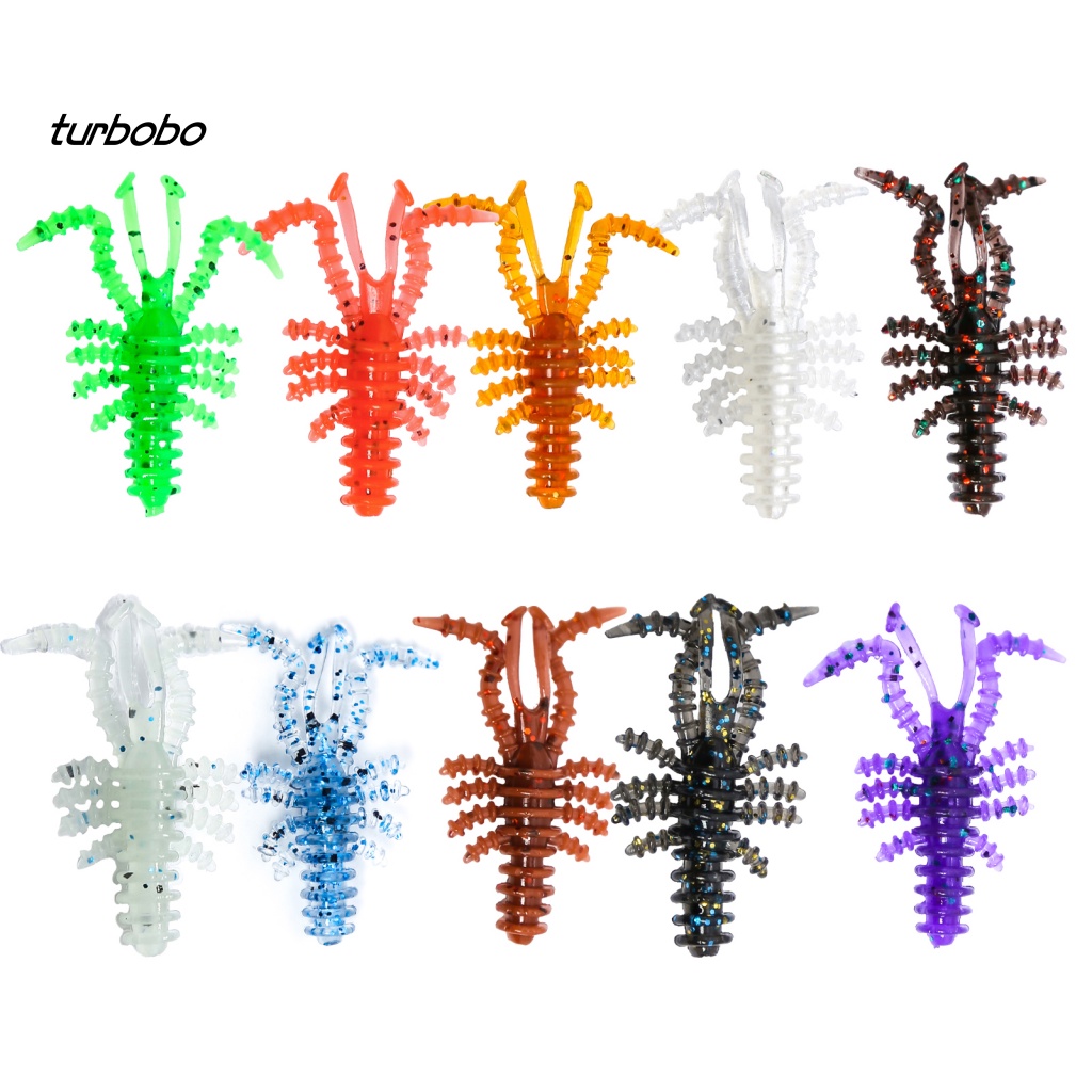 20 Mồi Tôm Giả Câu Cá Bằng Nhựa PVC Linh Hoạt Tái Sử Dụng Được