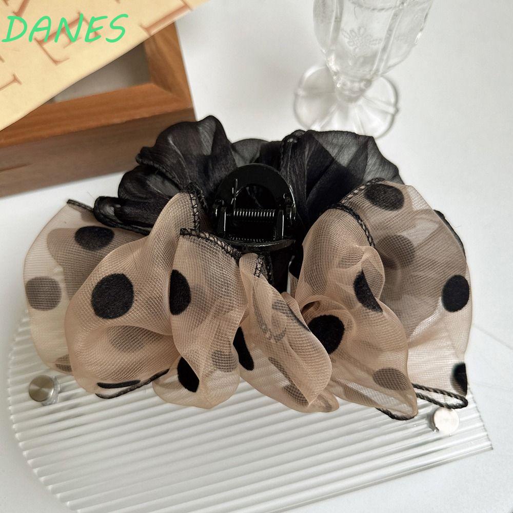 DANES Kẹp Tóc Vải Tuyn Lưới Hai Mặt Đính Nơ Lớn Thanh Lịch Cho Hoạt Động Ngoài Trời