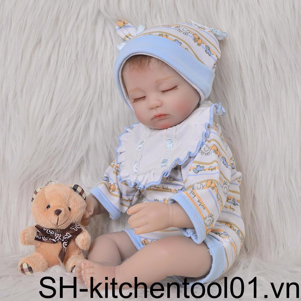 Bộ Áo Liền Quần Kẻ Sọc Kèm Nón Xinh Xắn Cho Búp Bê 17-18inch