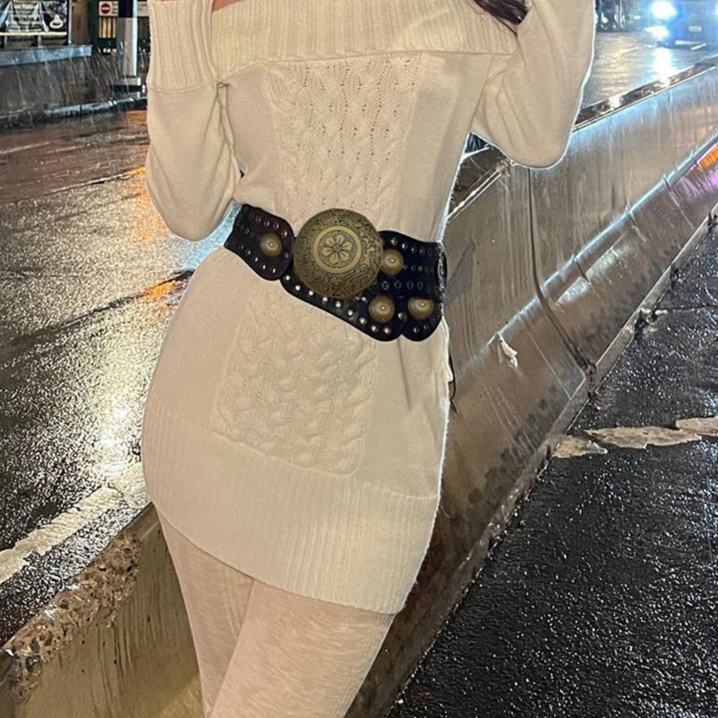 Thắt Lưng Khóa Tròn Điều Chỉnh Được Phong Cách Phương Tây Cho Nam