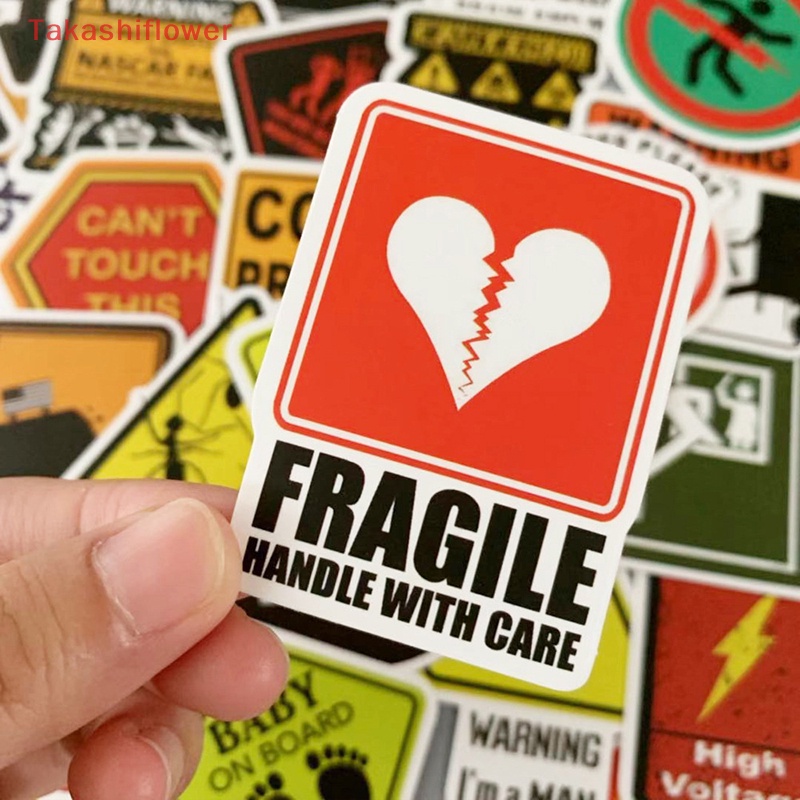 Bộ 50 Miếng Dán Cảnh Báo Họa Tiết Hoạt Hình Dùng Trang Trí Ván Trượt / Laptop / Xe Hơi / Xe Máy