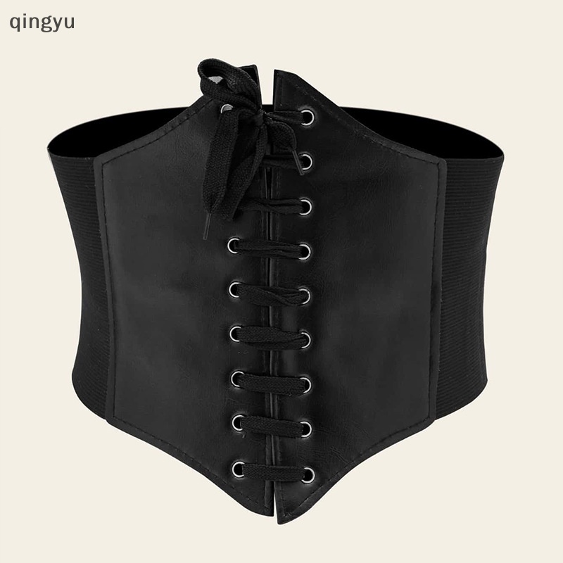 1 Thắt Lưng Da PU Bản Rộng Buộc Dây Phong Cách Gothic