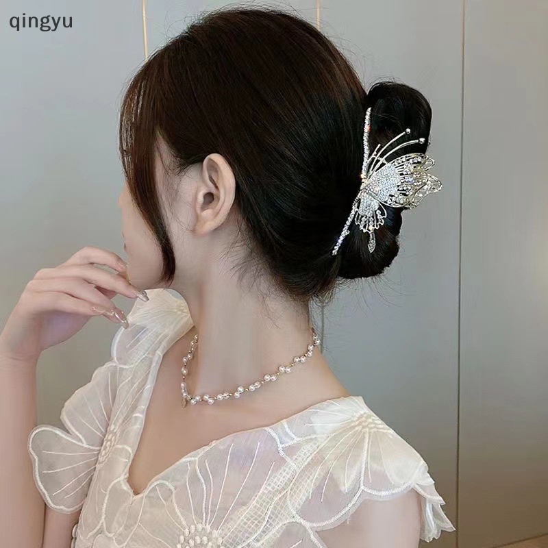 Kẹp Tóc Bướm Đính Đá Phong Cách Retro Thời Trang Mới Cho Nữ