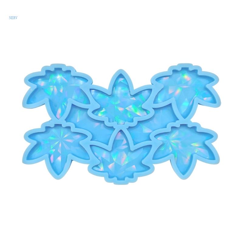 Khuôn Silicone Tạo Hình Lá Phong Holographic Làm Móc Khóa DIY