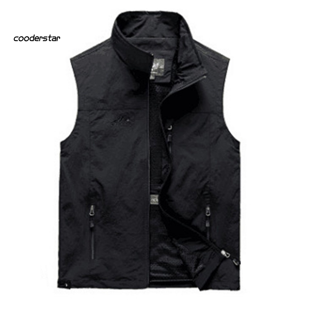 Áo Ghi Lê Không Tay Cổ Bẻ Màu Trơn Siêu Mỏng Thoáng Khí Thời Trang Cho Nam