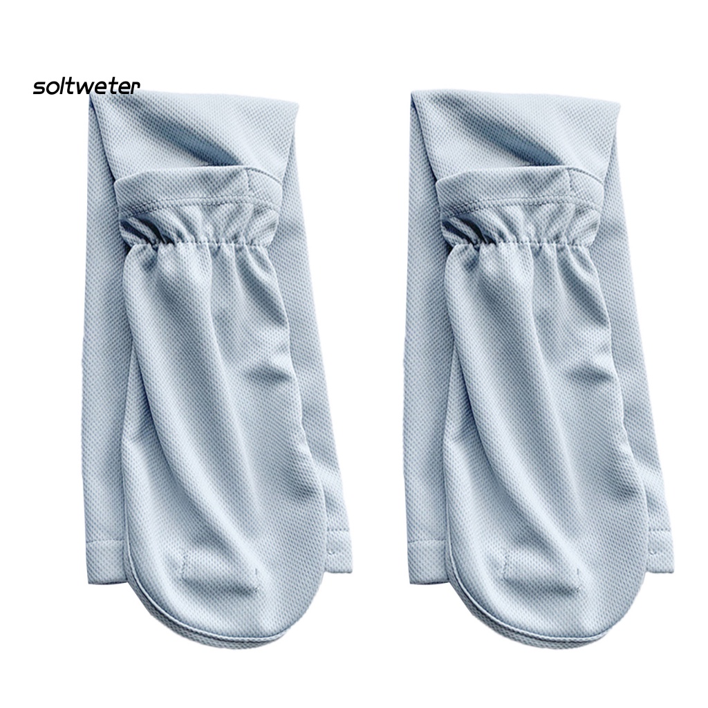 1 Cặp Găng Tay Chống Nắng / Tia UV Vải Mềm Thấm Hút Mồ Hôi Màu Trơn Thích Hợp Cho Nữ Hoạt