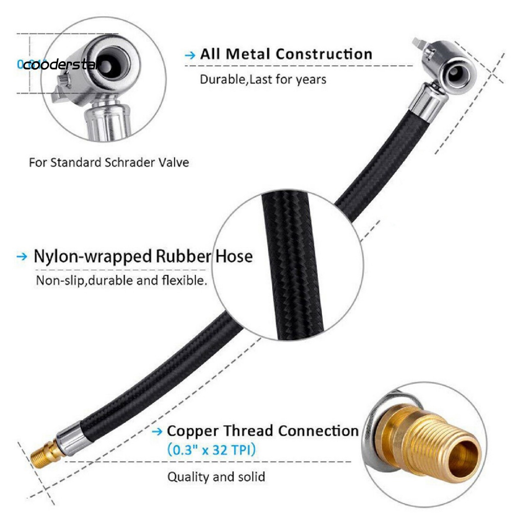 Ống Bơm Hơi Bánh Xe Hơi Độ Dẻo Cao Không Cần Chạm Tiện Dụng