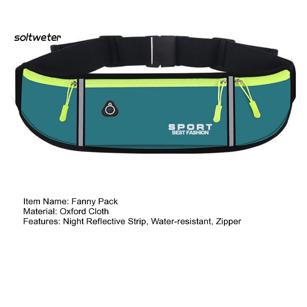 St Túi Đựng Điện Thoại Đeo Hông Chống Trượt Có Dây Kéo Sức Chứa Lớn Thiết Kế Lỗ Tai Nghe Đêm Màu Phản Quang Chống Thấm Nước Nhỏ Gọn Cho