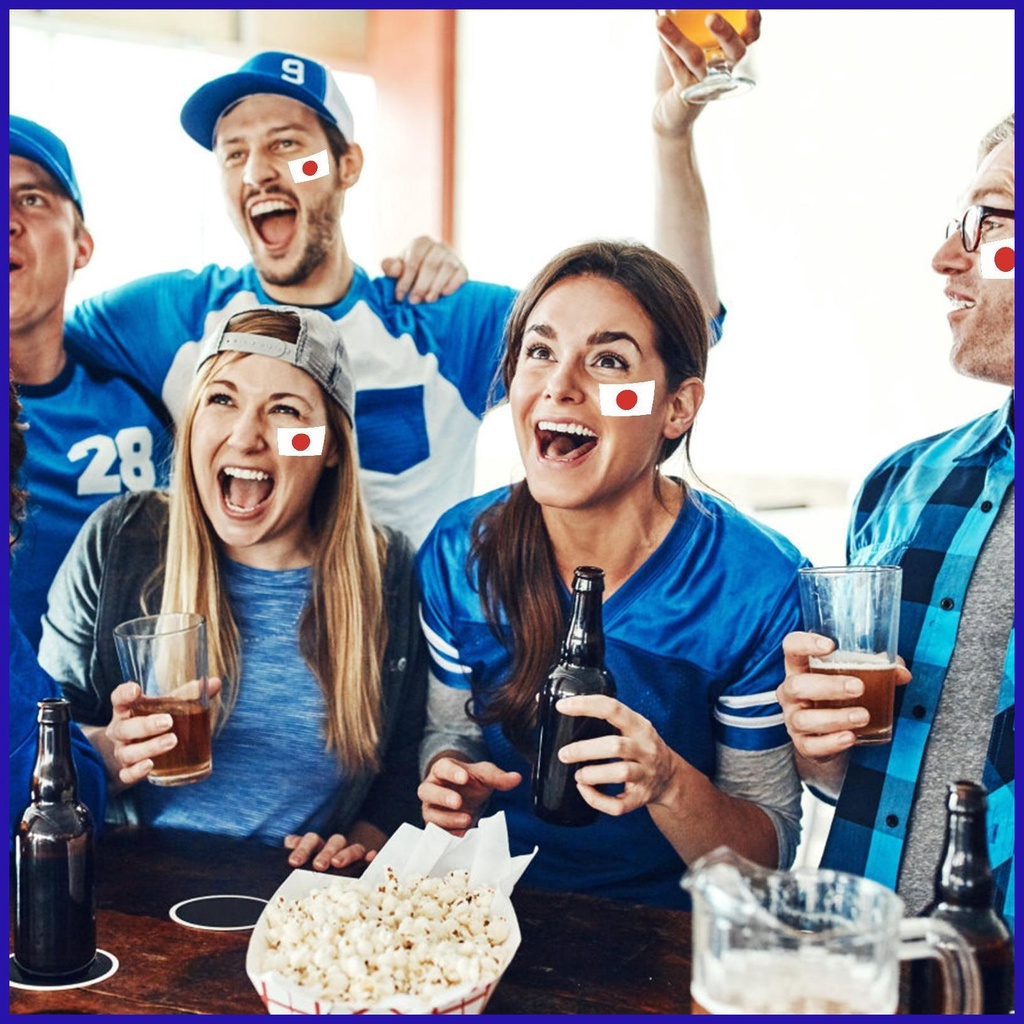 Bộ 10 Miếng Dán Mặt Tạm Thời Họa Tiết Cờ Các Nước Với Nhiều Phong Cách Khác Nhau