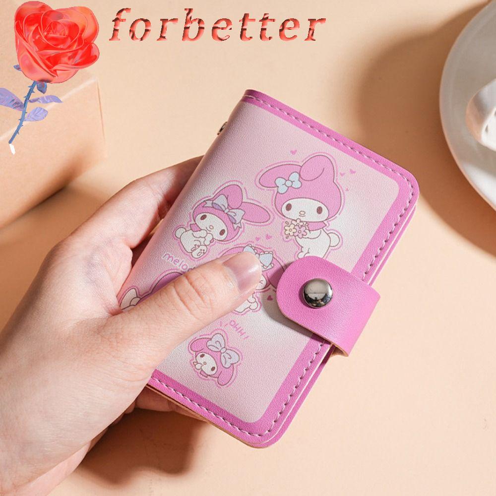 FORBETTER Ví Đựng Thẻ Nhiều Ngăn Họa Tiết Hoạt Hình Dễ Thương Cho Nữ