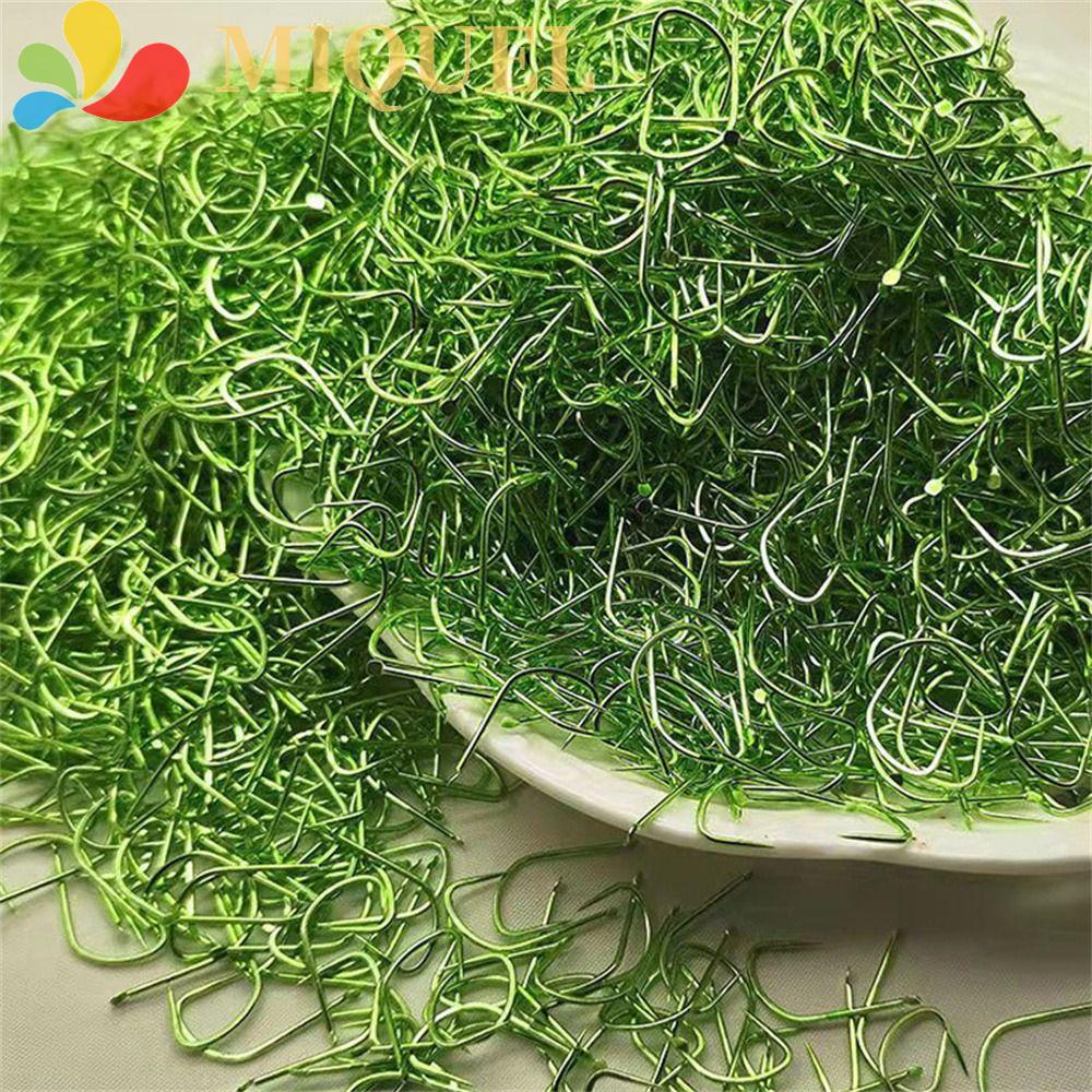 MIQUEL Set 50 Lưỡi Câu Cá Bằng Thép Carbon Mỏng Tay Cầm Dài Màu Xanh Lá