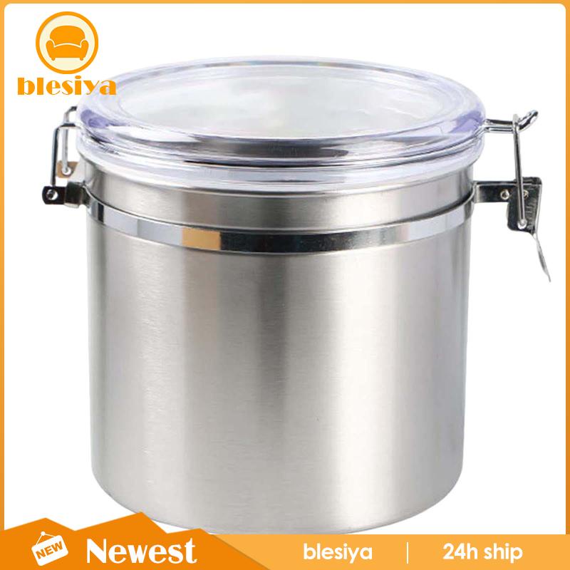 Hũ Đựng Cà Phê / Hạt / Đồ Ăn Vặt Bằng Thép Không Gỉ Tiện Dụng Cho Nhà Bếp