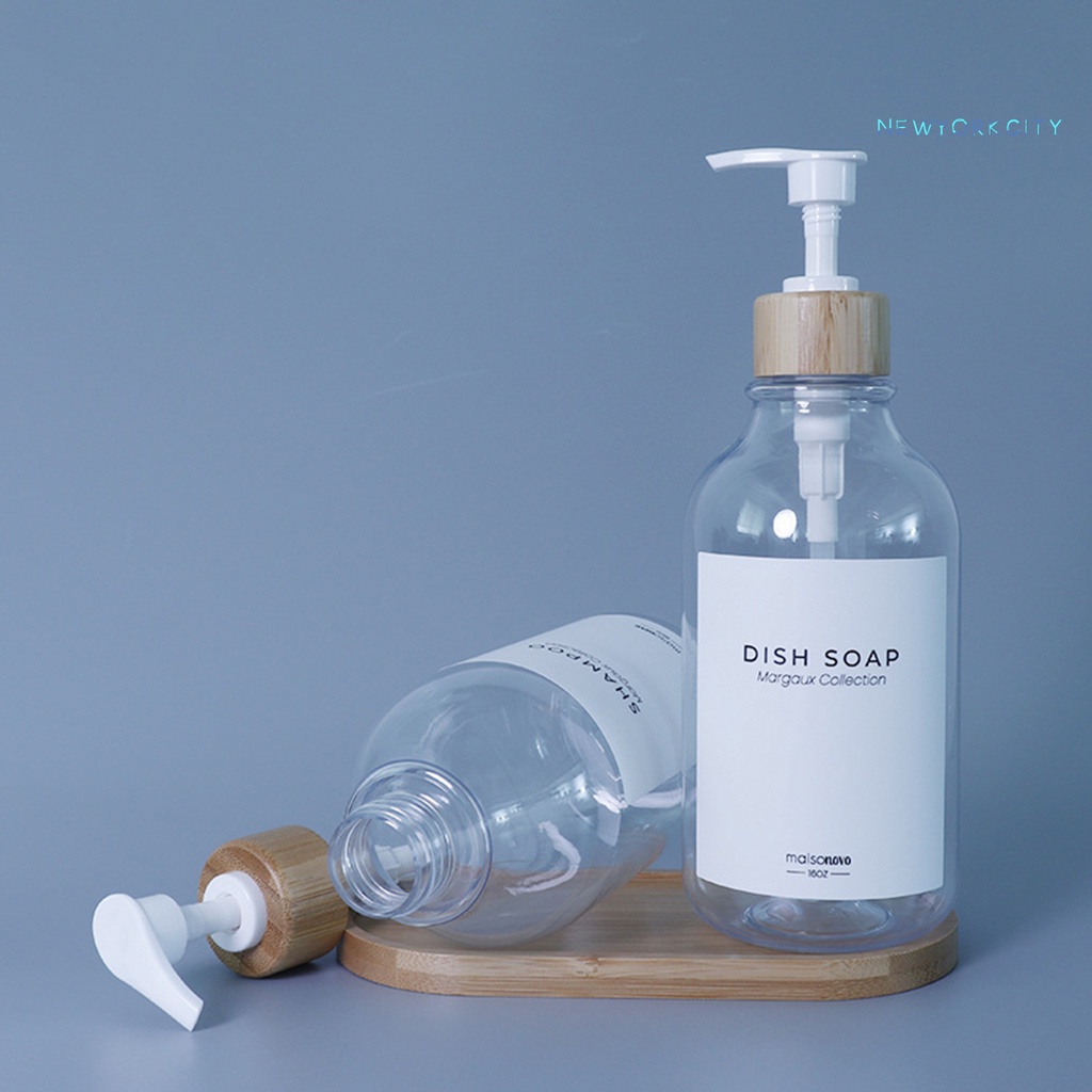 Bình Nhựa Trong Suốt 500ml Đựng Dầu Gội Dạng Nhấn Tiện Dụng