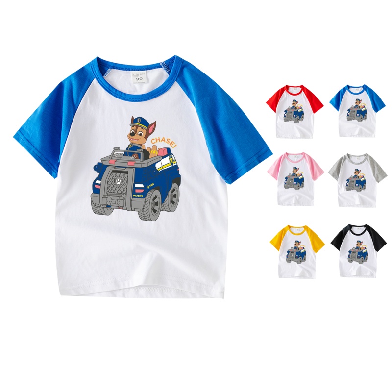 Áo Thun Tay Ngắn In Hình Paw Patrol 6 Màu Cho Bé LA009