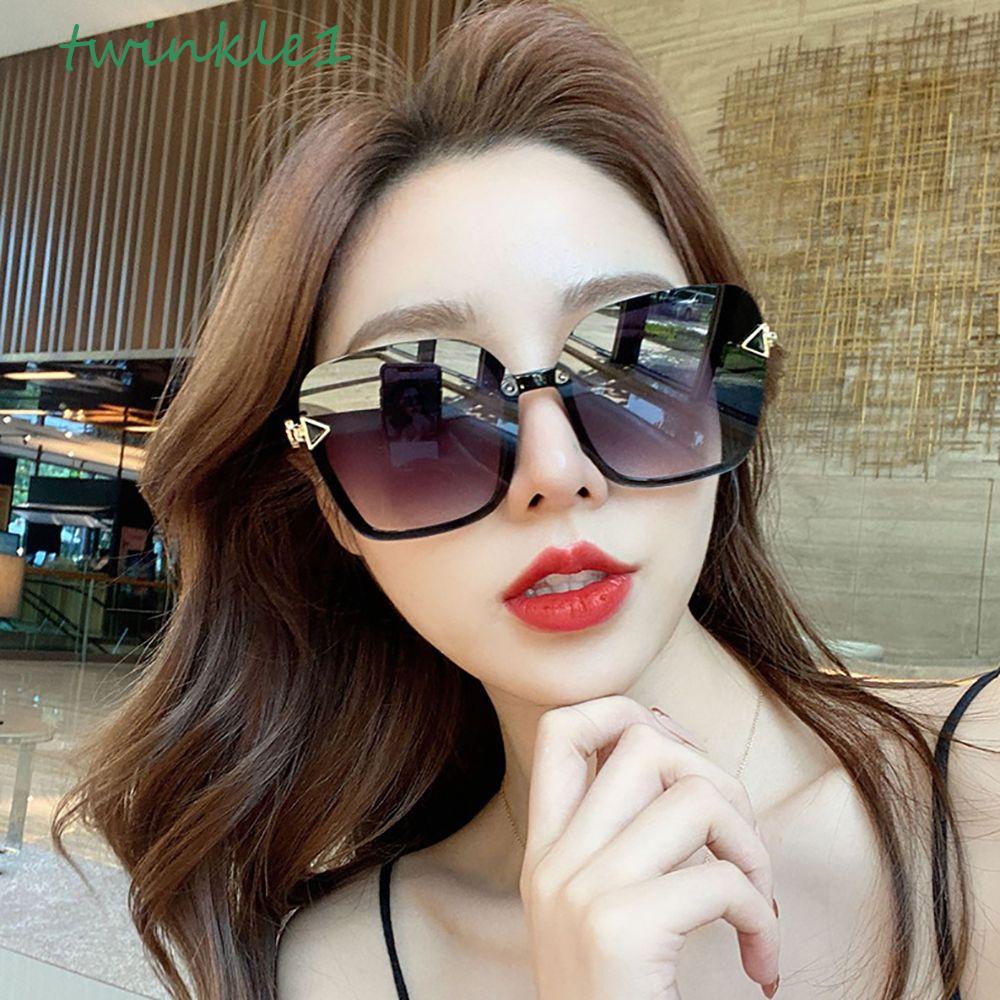TWINKLE Kính Mát Gọng Vuông Kim Loại Hình Tam Giác Chống Bức Xạ Phong Cách Hàn Quốc Cho Nam Và Nữ