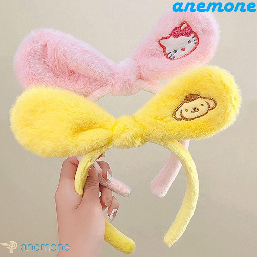 ANEMONE Băng Đô Cài Tóc Tai Thỏ Hoạt Hình Bằng Lông Nhung Dễ Thương Xinh Xắn Dành Cho Nữ