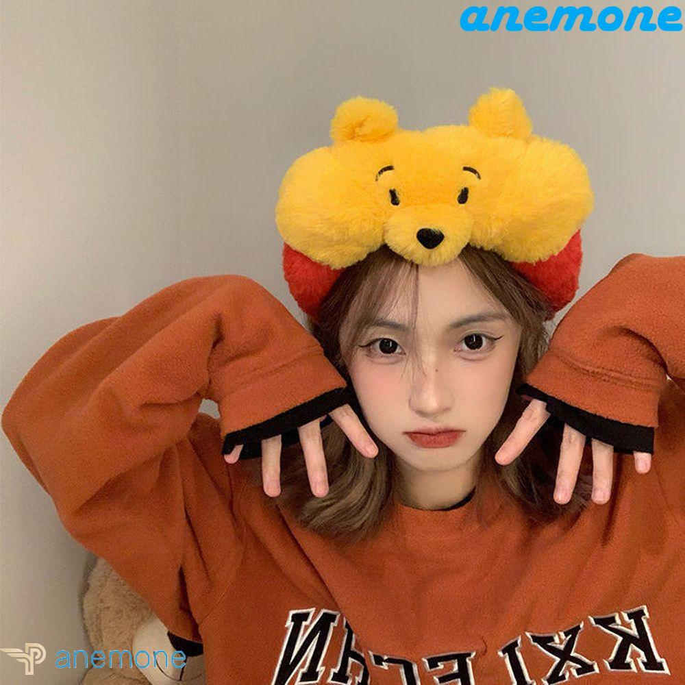 ANEMONE Băng Đô Cài Tóc Hình Gấu Pooh Dễ Thương Cho Nữ