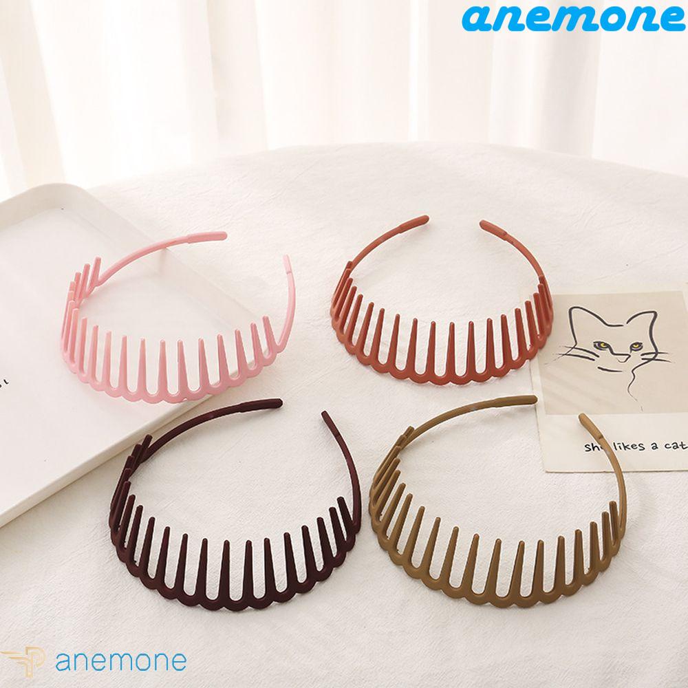 ANEMONE Băng Đô Cài Tóc Răng Cưa Nhiều Màu Sắc Cổ Điển Thời Trang Cho Nữ