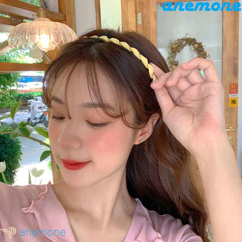 ANEMONE Băng Đô Cài Tóc Bằng Vải Lưới Phối Kim Loại Phong Cách Hàn Quốc Thanh Lịch Dành Cho Nữ