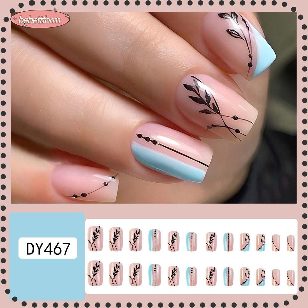 BEBETTERM Bộ Móng Tay Giả Đầu Vuông Che Phủ Toàn Diện Có Thể Tháo Rời Cho Nữ