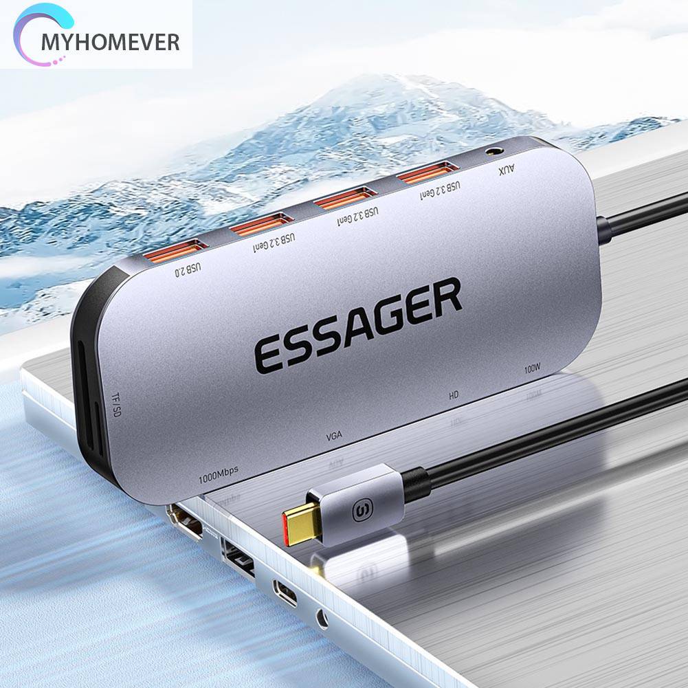 Bộ Chia Cổng Sạc USB Type C 11 Trong 1 Cho Laptop