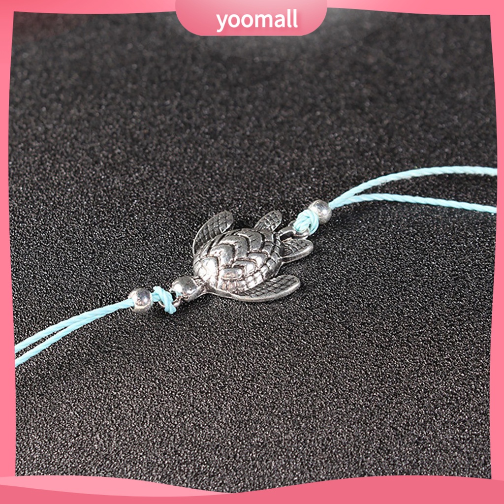 Set 3 Lắc Chân Mặt Hình Rùa Nhiều Màu Sắc Thời Trang Cho Nữ