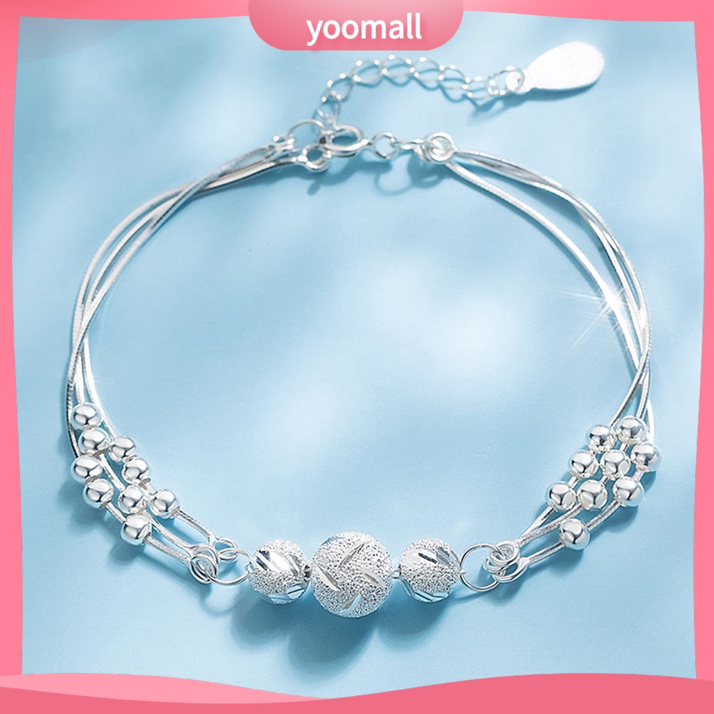 [YM] Vòng Tay Xỏ Hạt Ba Lớp Phong Cách Hàn Quốc Mặc Hàng Ngày Cho Nữ