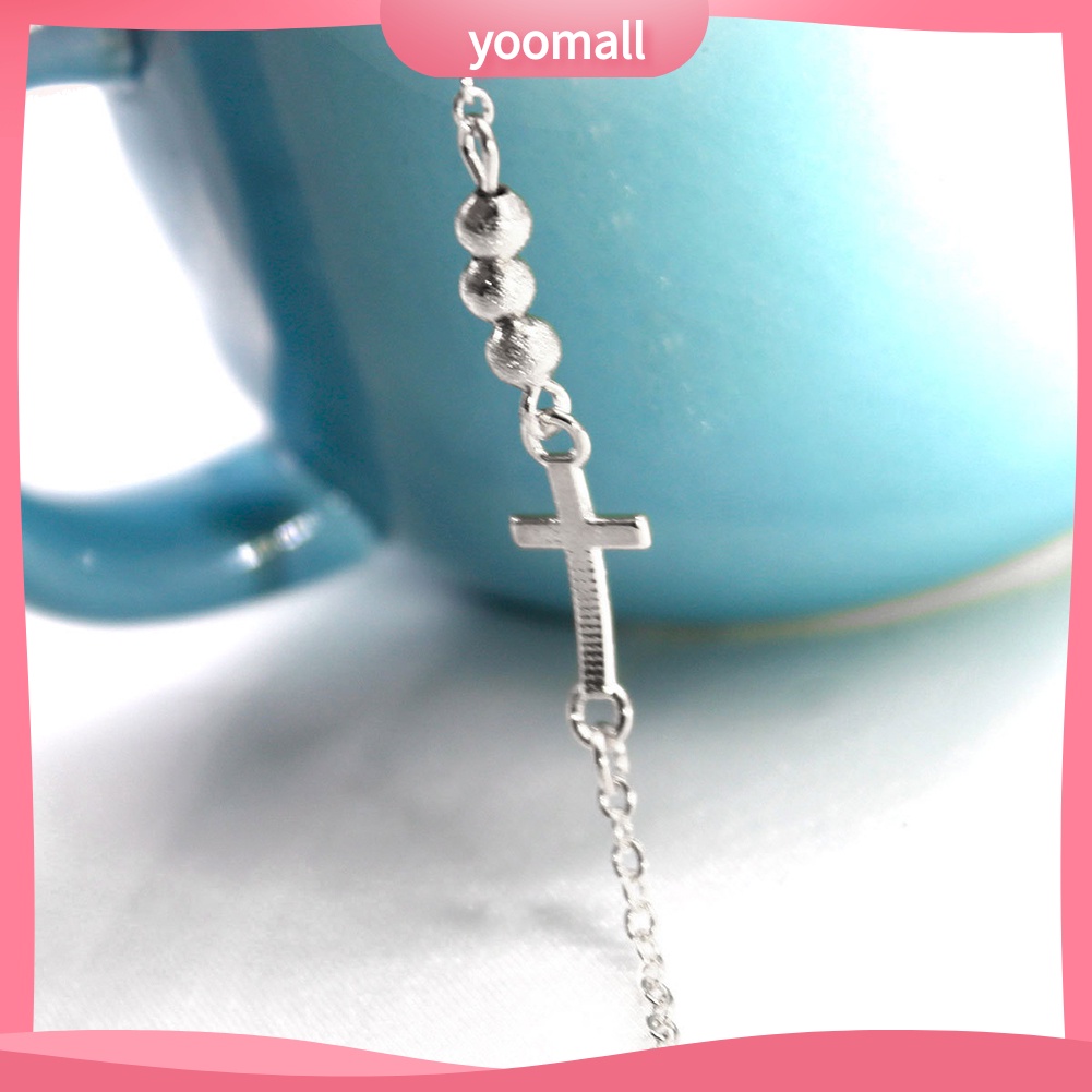 Vòng Tay Chuỗi Hạt Mặt Thánh Giá Thời Trang Cho Nữ