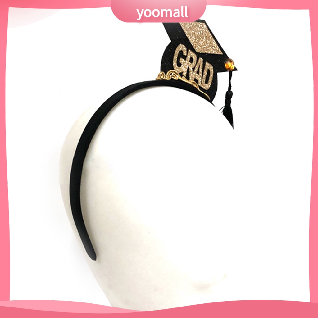 Băng Đô Cài Tóc Bằng Vải Nỉ Chống Trượt Họa Tiết Nón Tốt Nghiệp Cho Nữ