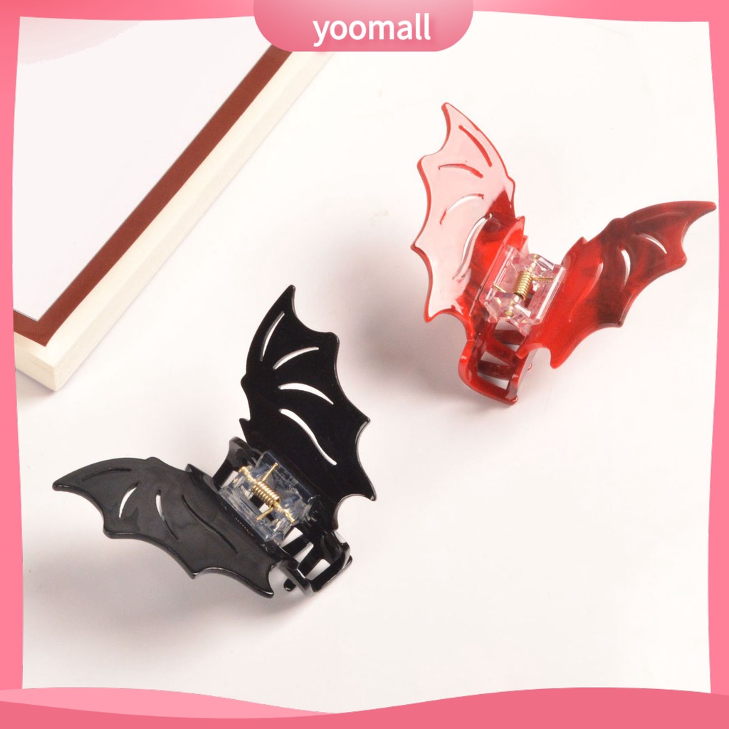 Kẹp Tóc Hình Dơi Màu Trơn Chống Trượt Phong Cách Gothic