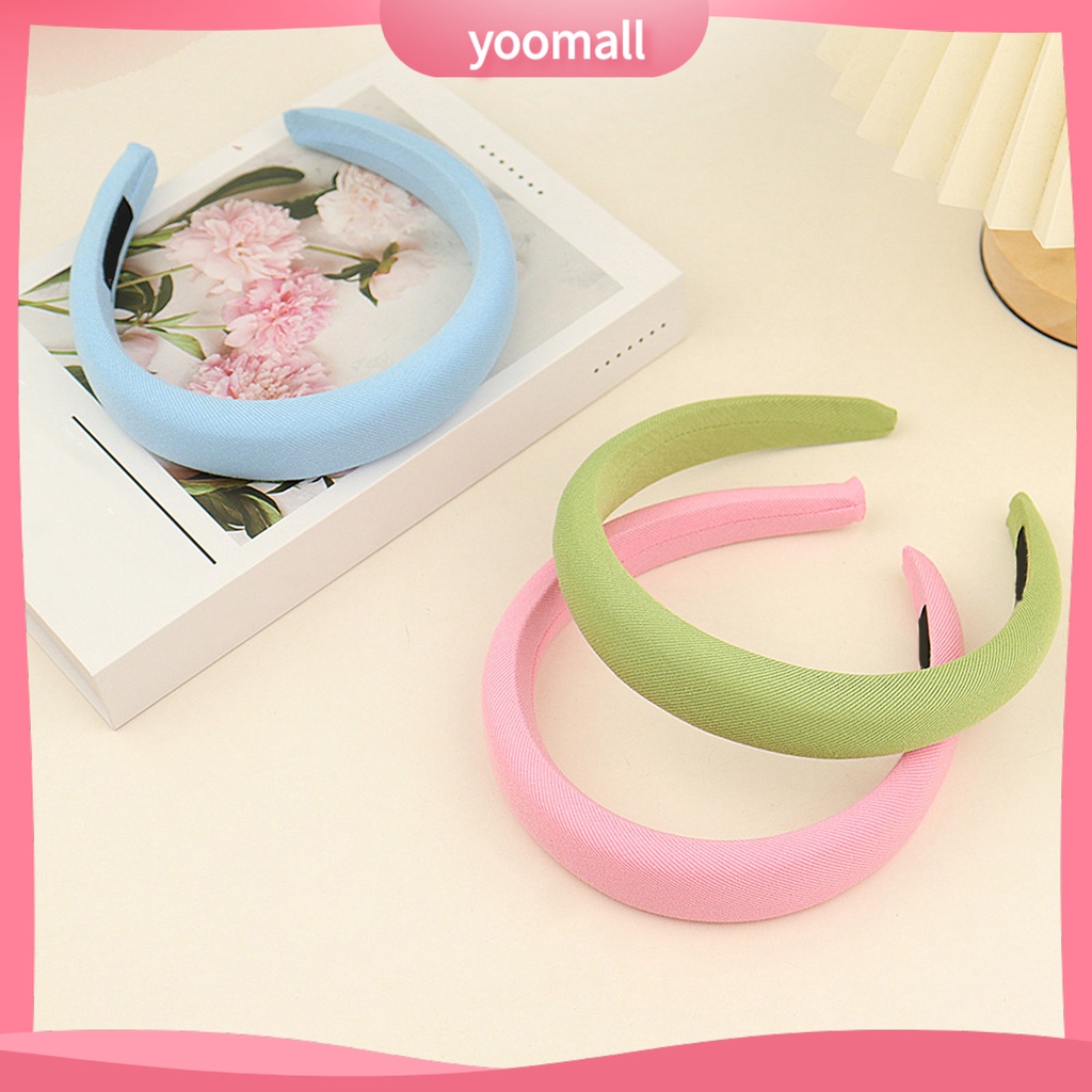 Băng Đô Cài Tóc Mềm Mại Co Giãn Gọn Nhẹ Màu Trơn Chống Trượt Cố Định Tóc Khi Rửa Mặt