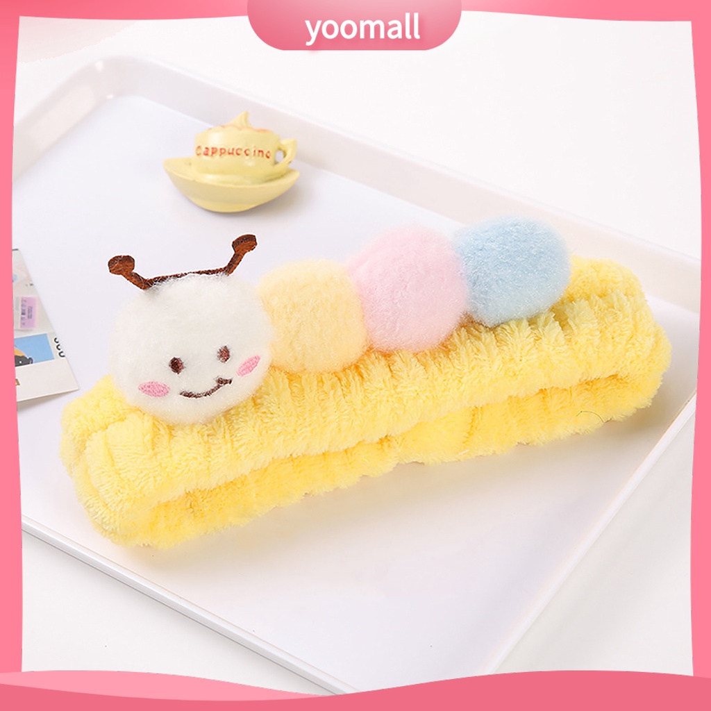 Băng Đô Cài Tóc Trang Điểm Bằng Lông Cừu San Hô Màu Sắc Ngọt Ngào Độ Co Giãn Cao