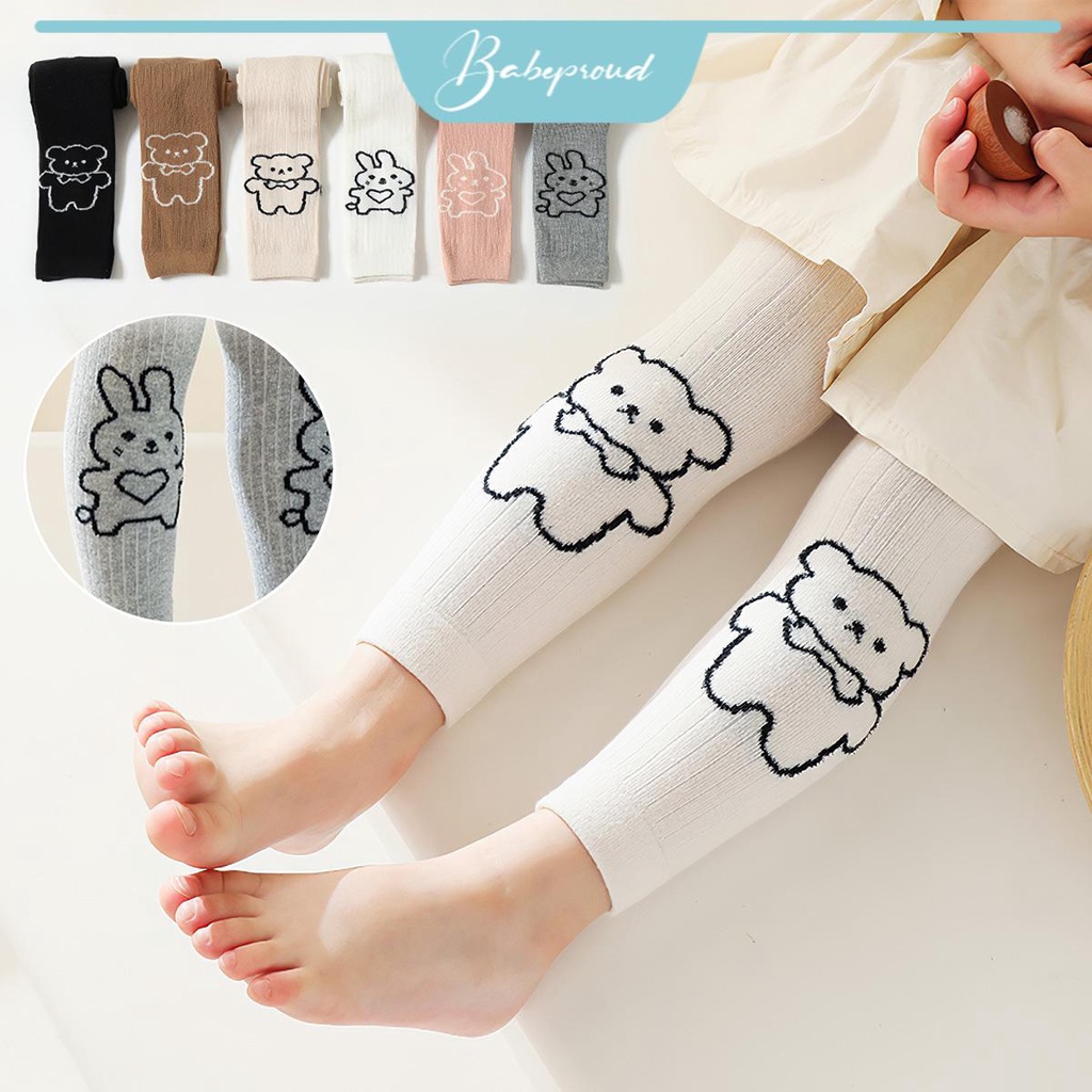 BABEPROUD Quần Legging Họa Tiết Hoạt Hình Xinh Xắn Theo Phong Cách Hàn Quốc Dành Cho Bé 1-6