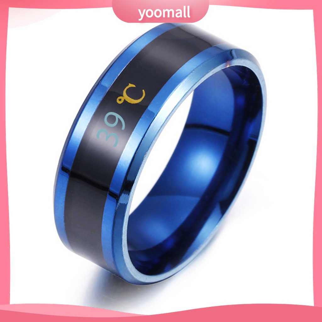 Nhẫn Thép Không Gỉ Hiển Thị Nhiệt Độ Thời Gian Thực Tế Cho Nam Nữ