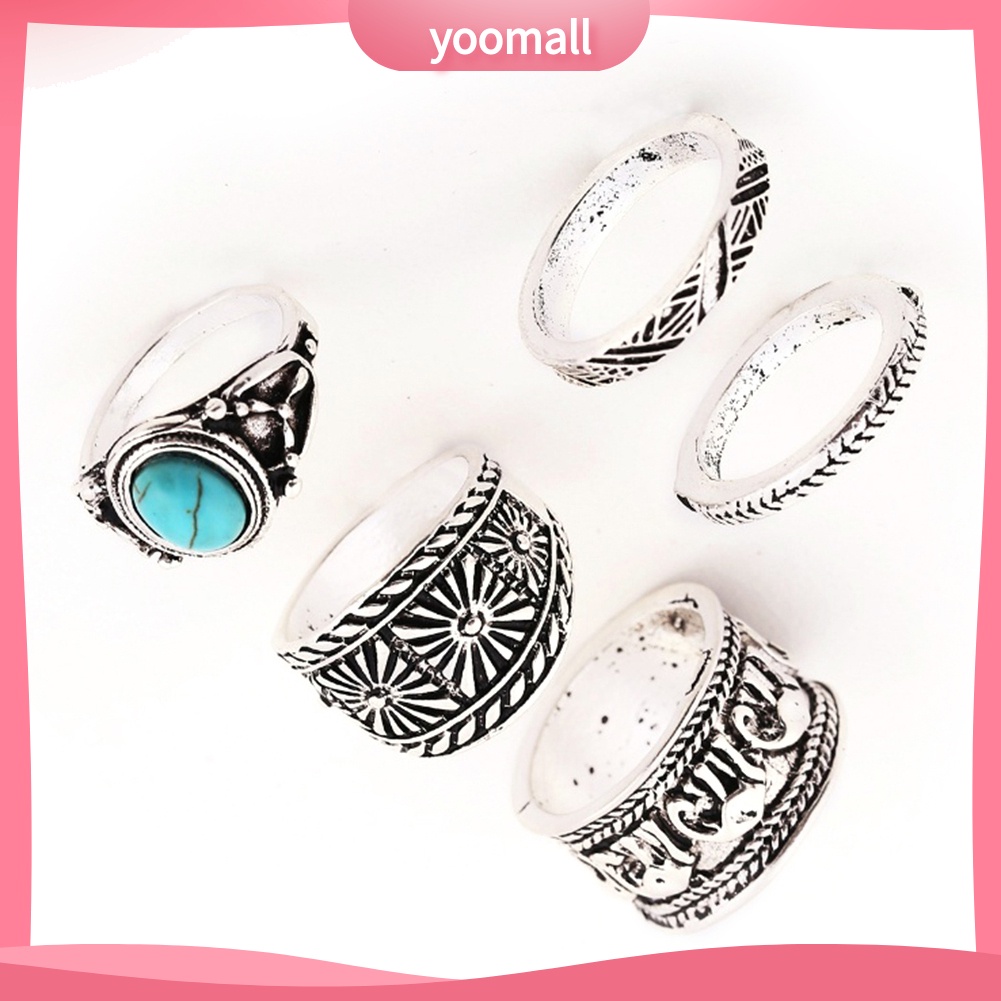 Set 5 Nhẫn Đeo Khớp Ngón Tay Phong Cách Vintage