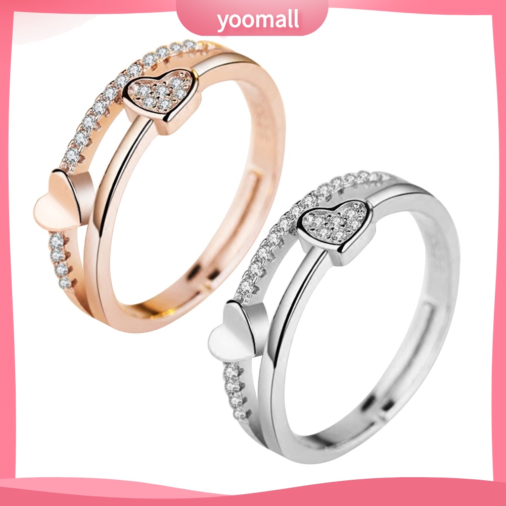 Nhẫn Hình Trái Tim Đính Đá Thời Trang Dành Cho Nữ