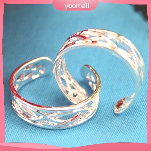 Set 10 Nhẫn Đeo Ngón Chân Mạ Bạc Có Thể Điều Chỉnh Kích Cỡ Dành Cho Nữ