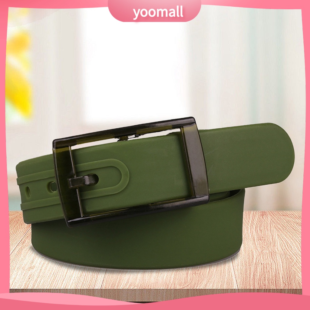 Thắt Lưng Silicone Khóa Ghim Kim Loại Màu Kẹo Cho Nam Nữ