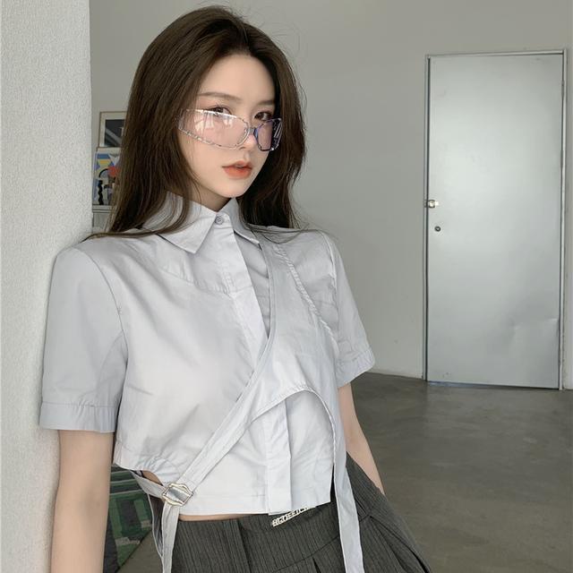 Set Áo Sơ Mi Ngắn Tay Và Chân Váy Thiết Kế Độc Đáo Thời Trang Mùa Hè Cho Nữ