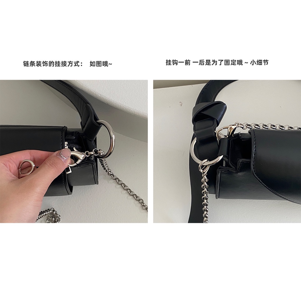 Túi Đeo Chéo Màu Đen Dễ Phối Đồ Hợp Thời Trang