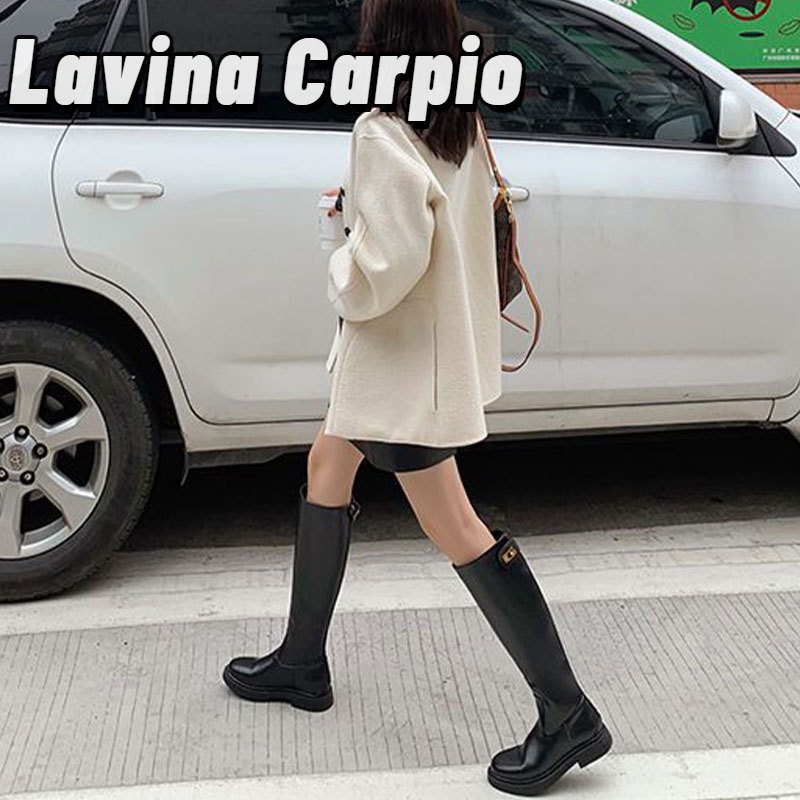 Lavina Carpio Giày Bốt Đế Dày Có Dây Kéo Cắt Giữa Dành Cho Nữ