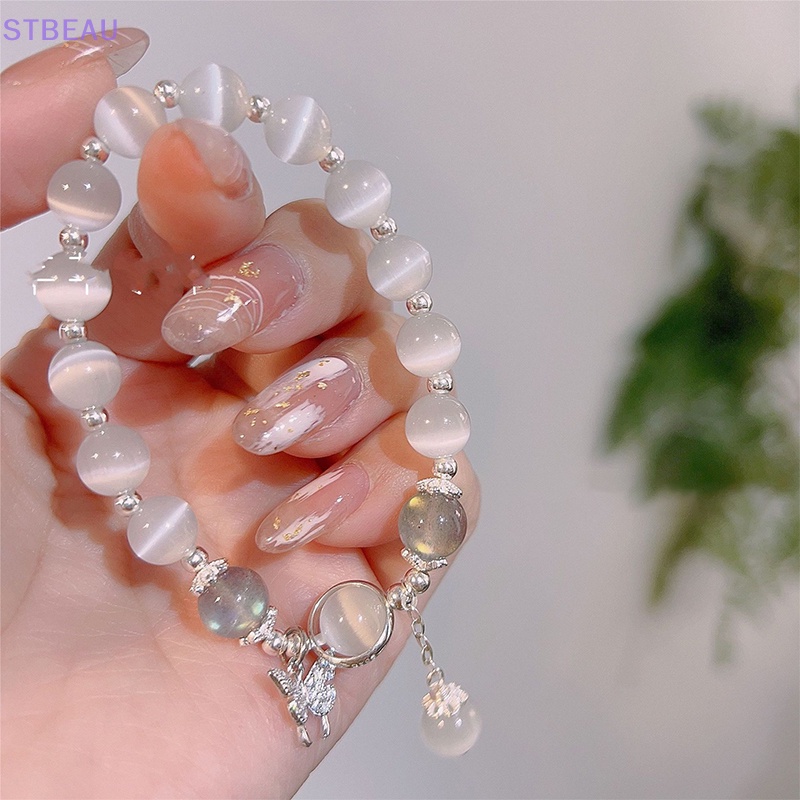 [Cxsteau] Vòng Tay Chuỗi Hạt Đá Mặt Trăng Pha Lê Nhân Tạo Thời Trang Hàn Quốc Đơn Giản Làm Quà Tặng Trang Sức MME