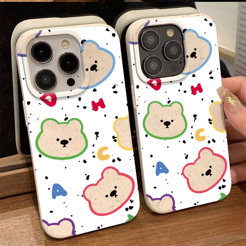 Ốp Điện Thoại Mềm Khoét Lỗ Chống Sốc Hình Gấu Cho Apple Iphone max714pro 1113 plus 12 8 XC3F