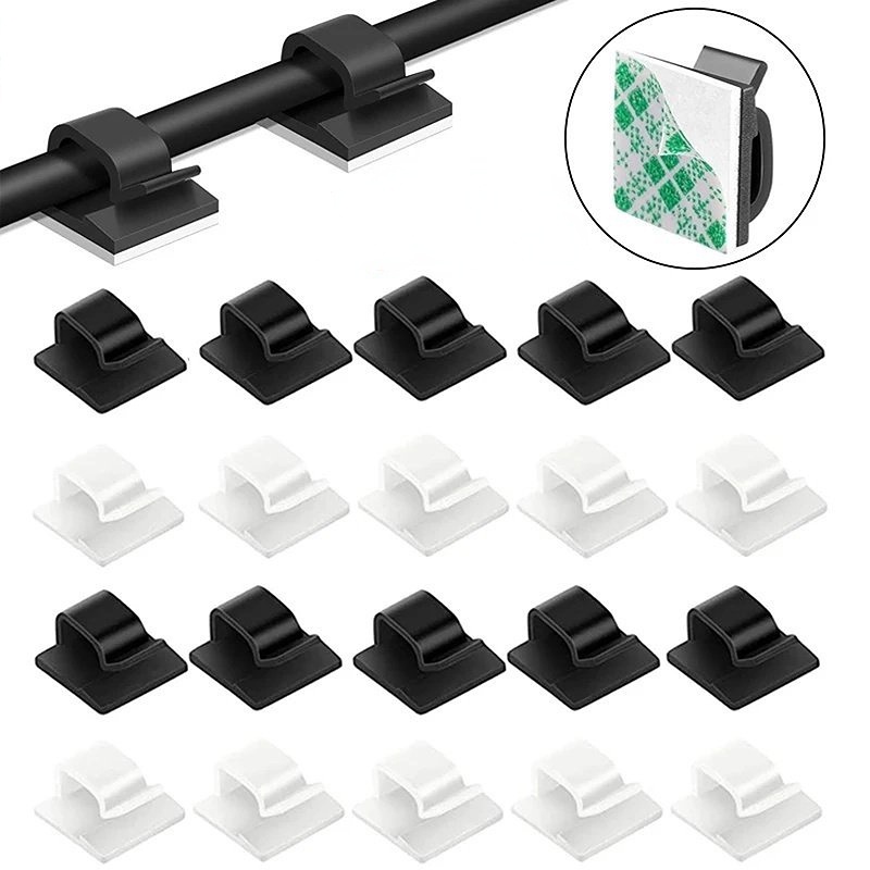 Kẹp Cố Định Dây Cáp USB Hình Vuông Bằng Nhựa Siêu Bền Chất Lượng Cao