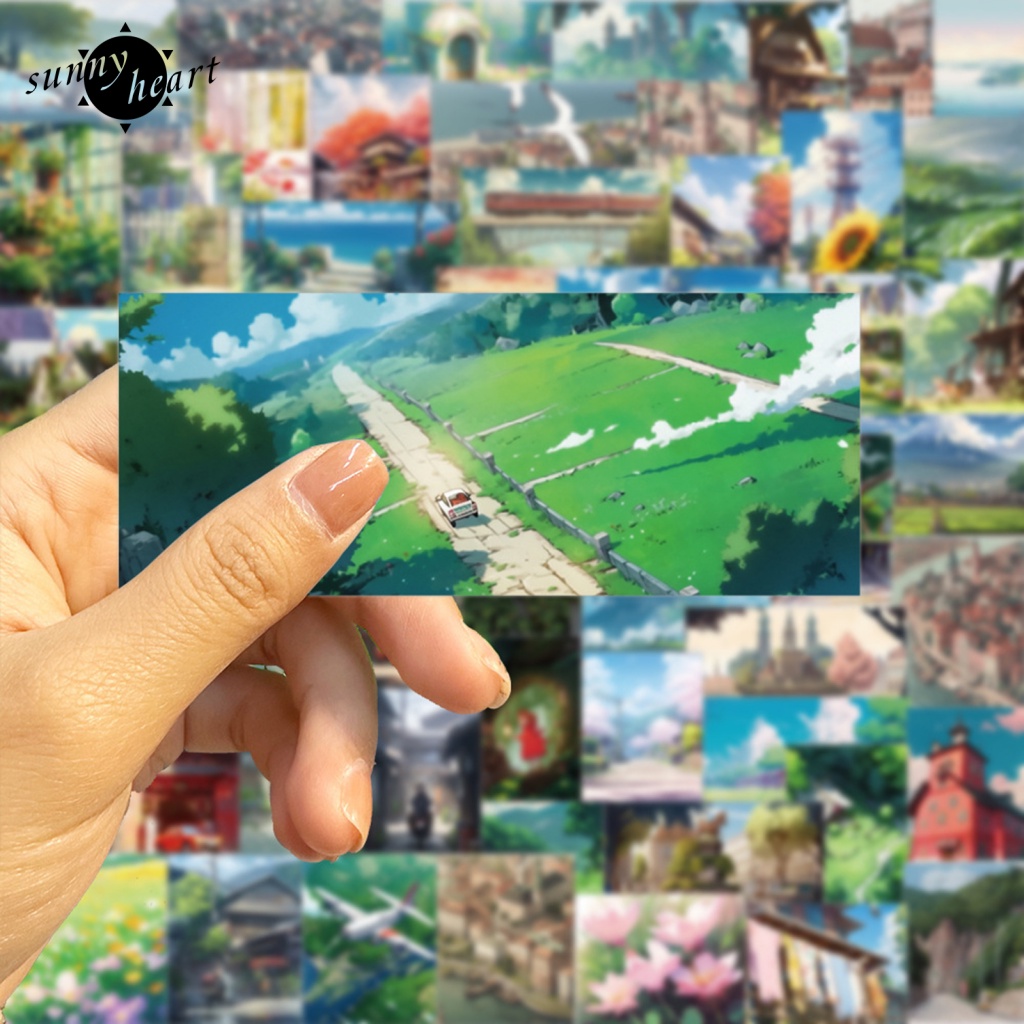 Sunnyheart Set 60 Miếng Dán Hình Dán Trang Trí Chai Nước Laptop Xe Hơi Ván Trượt Máy Tính Xe Đạp Sổ Lưu Niệm Đi Học