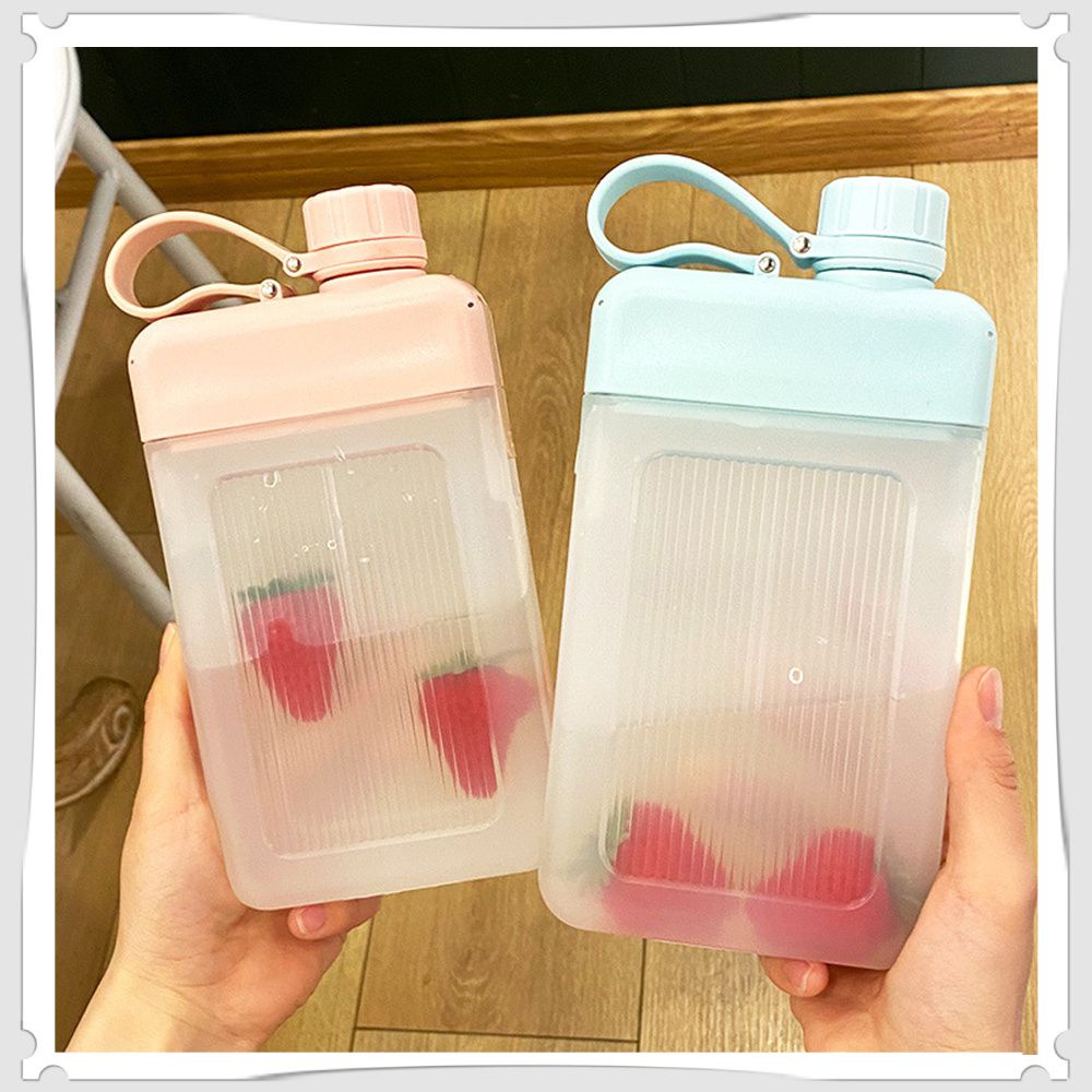 Cốc Nước Di Động Hình Vuông Cốc Nước Du Lịch Ngoài Trời Di Động Bỏ Túi Bình Nước Sáng Tạo Phẳng Bình Nước Thể Thao Đơn Giản Y