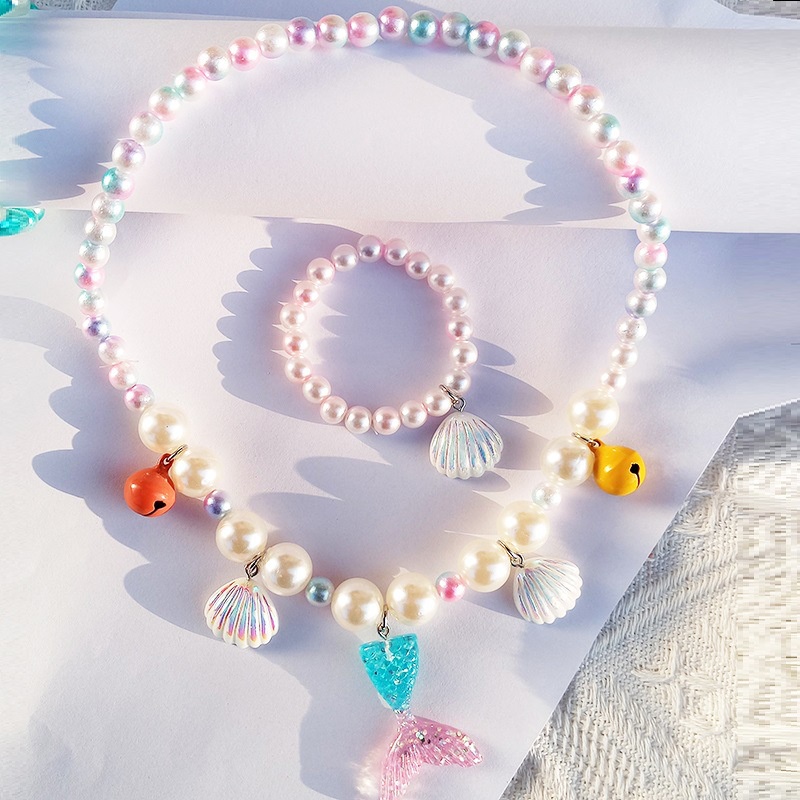 Bộ Vòng Tay + Vòng cổ + Bông Tai Hình Nàng Tiên Cá