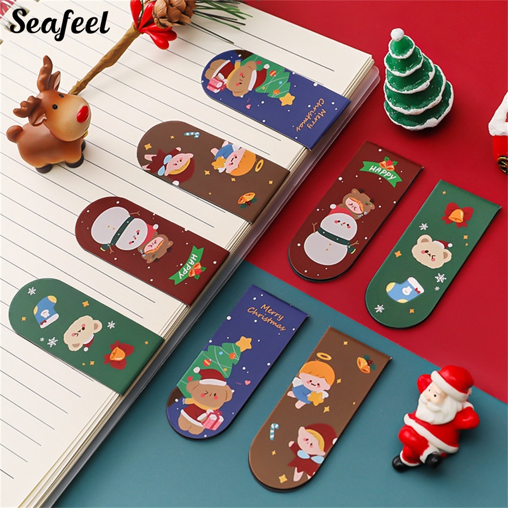 Set 2 Phụ Kiện Trang Trí Giáng Sinh Bằng Giấy Hai Mặt Họa Tiết Hoạt Hình Sáng Tạo