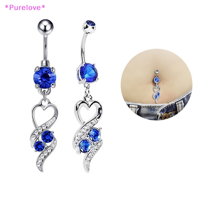 Khuyên Rốn Đính Đá Zircon Màu Xanh Dương Thời Trang Cho Nữ Mới